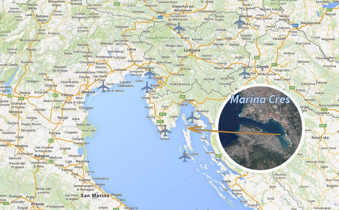 cres harita Hırvatistan