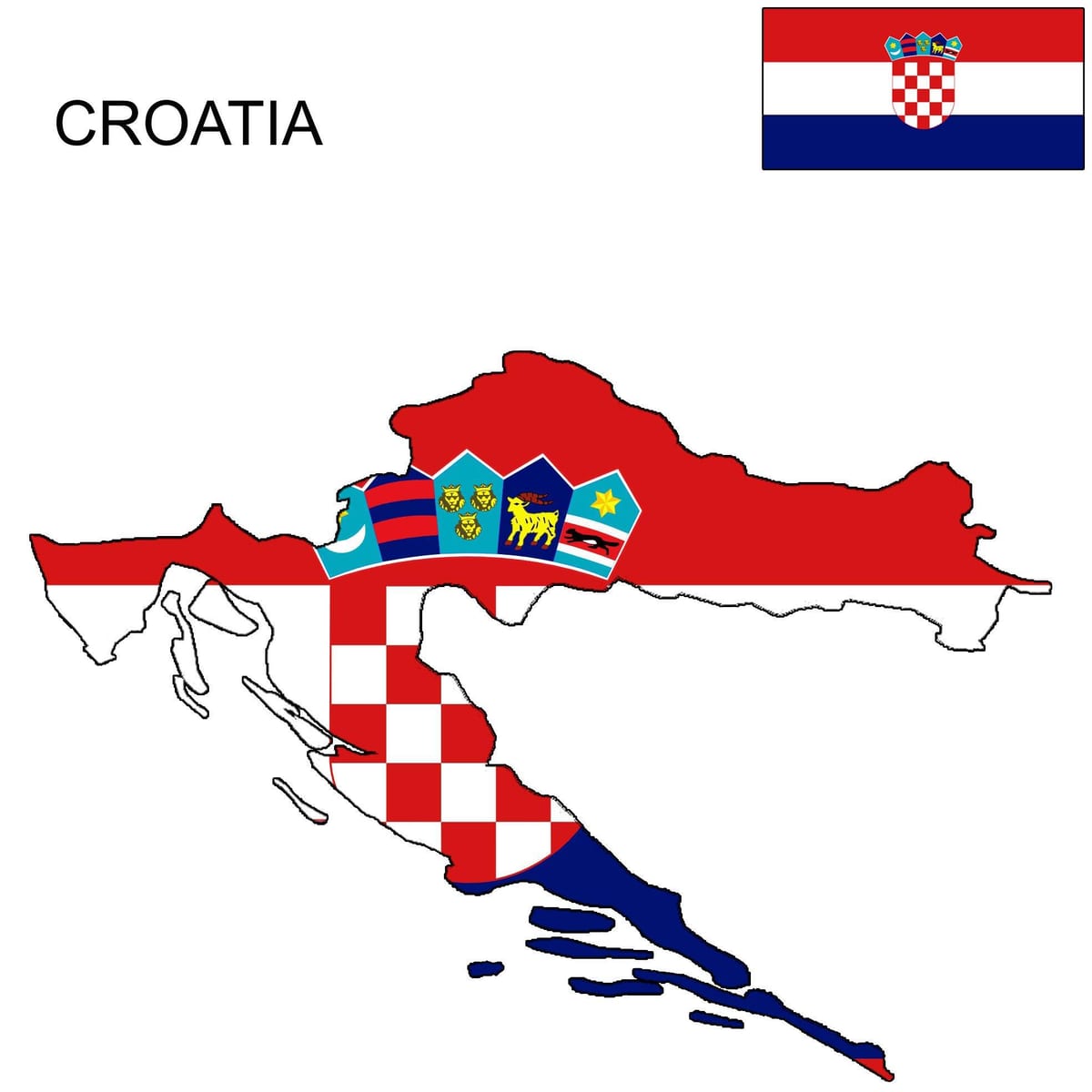 Hırvatistan haritası bayrak