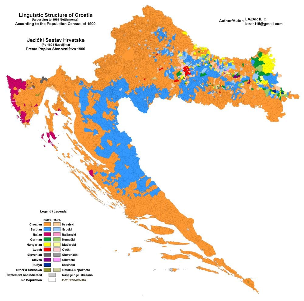 Hırvatistan etnik harita