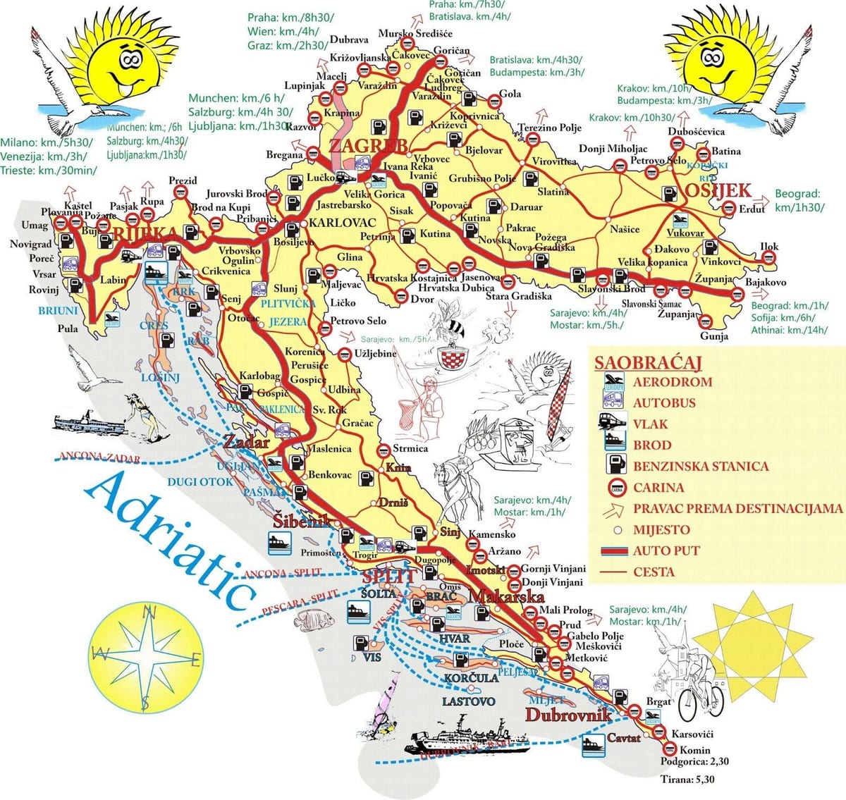 Hırvatistan tatil harita