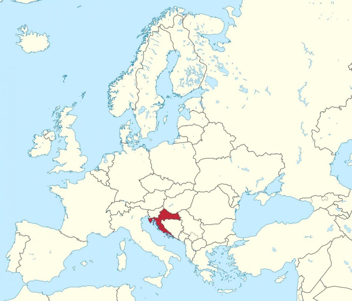 Avrupa haritasında Hırvatistan 