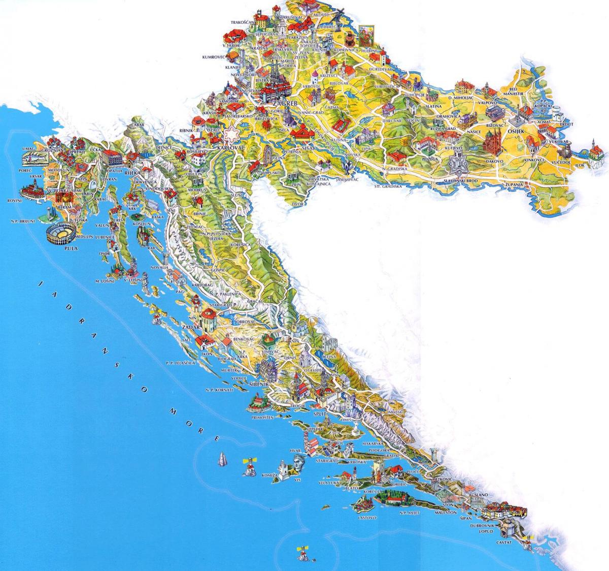 Hırvatistan turistik haritası
