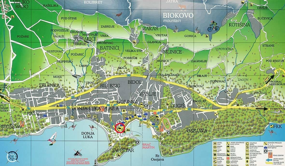 makarska Hırvatistan haritası
