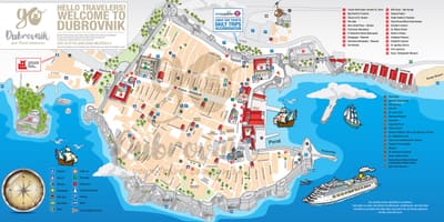 Eski harita şehir dubrovnik Hırvatistan