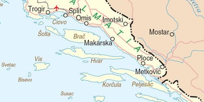 Güney Hırvatistan haritası 