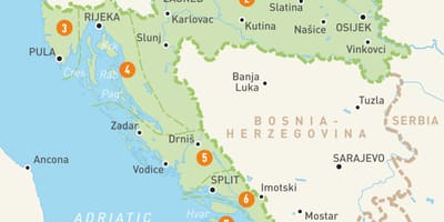 Hırvatistan haritası bölgeler 