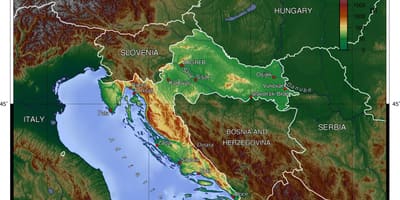 Hırvatistan coğrafya haritası