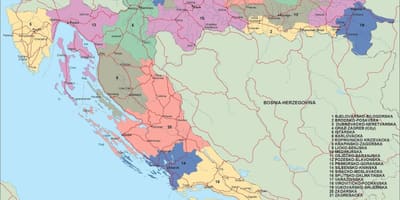 Hırvatistan haritası vektör harita 