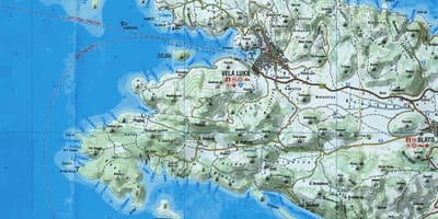 Korcula, Hırvatistan haritası 