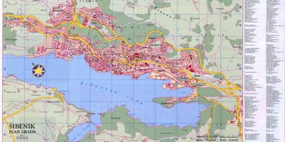 Sibenik, Hırvatistan haritası 